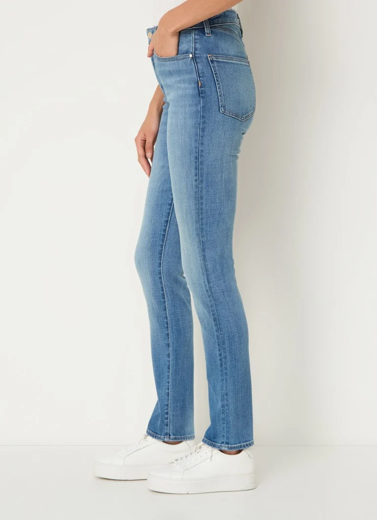 Blugi HUGO BOSS STATE cu talie înaltă, skinny fit, decolorare medie