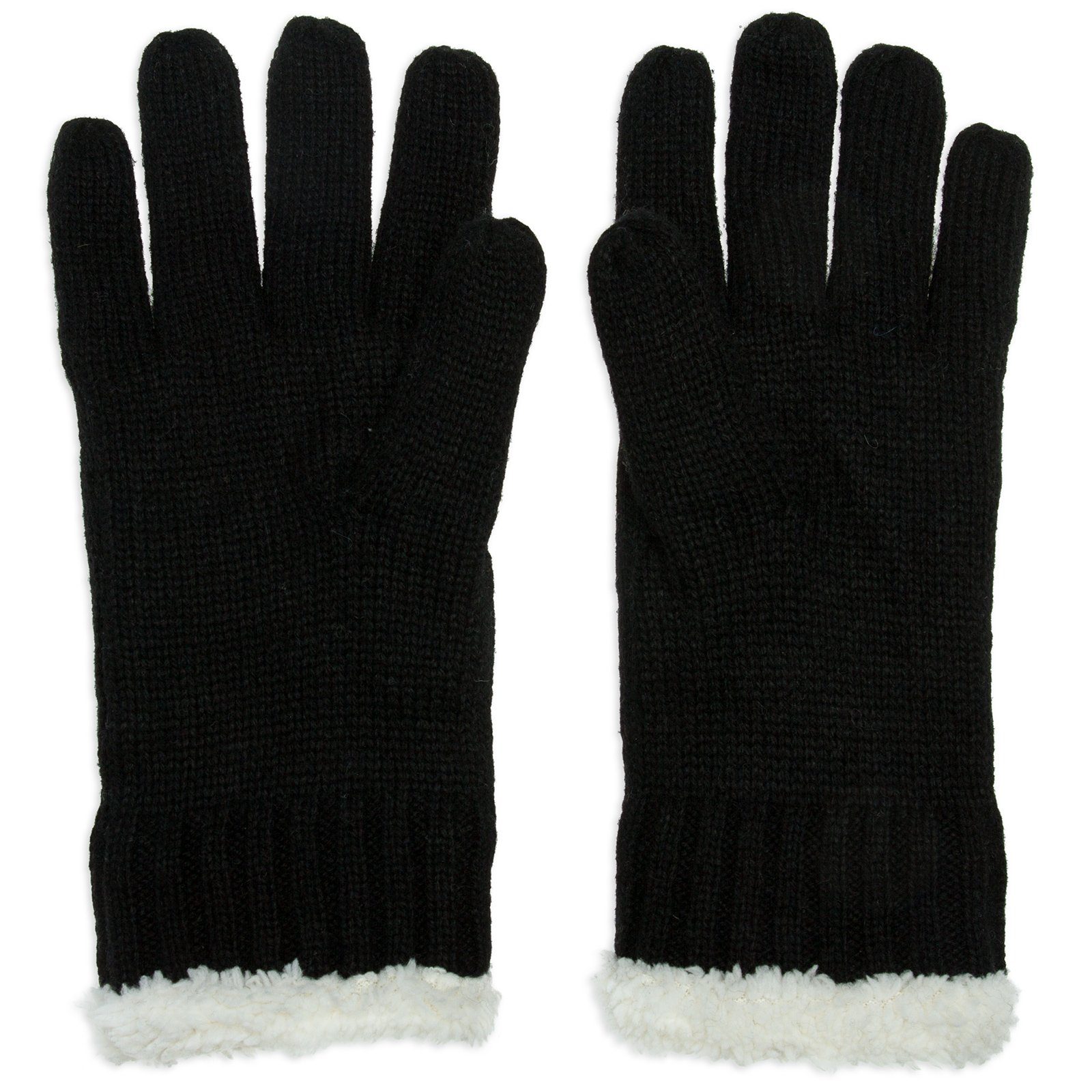Caspar Strickhandschuhe GLV009 warm gefütterte Damen Strick Handschuhe mit eingesticktem Eiskristall