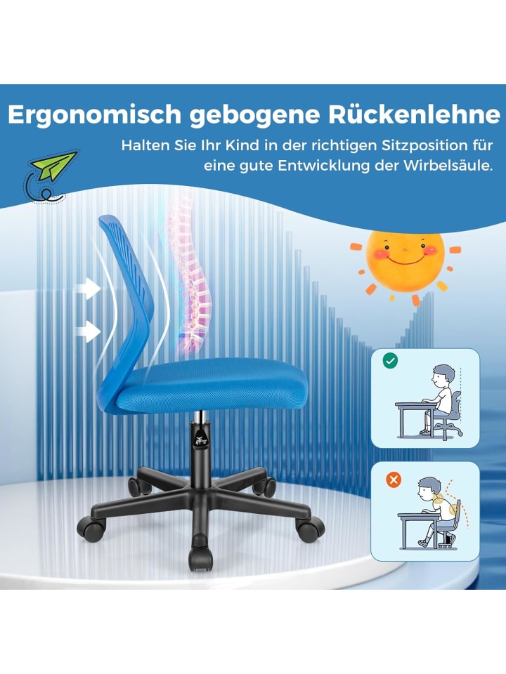 COSTWAY Schreibtischstuhl für Kinder in Blau günstig kaufen onesize