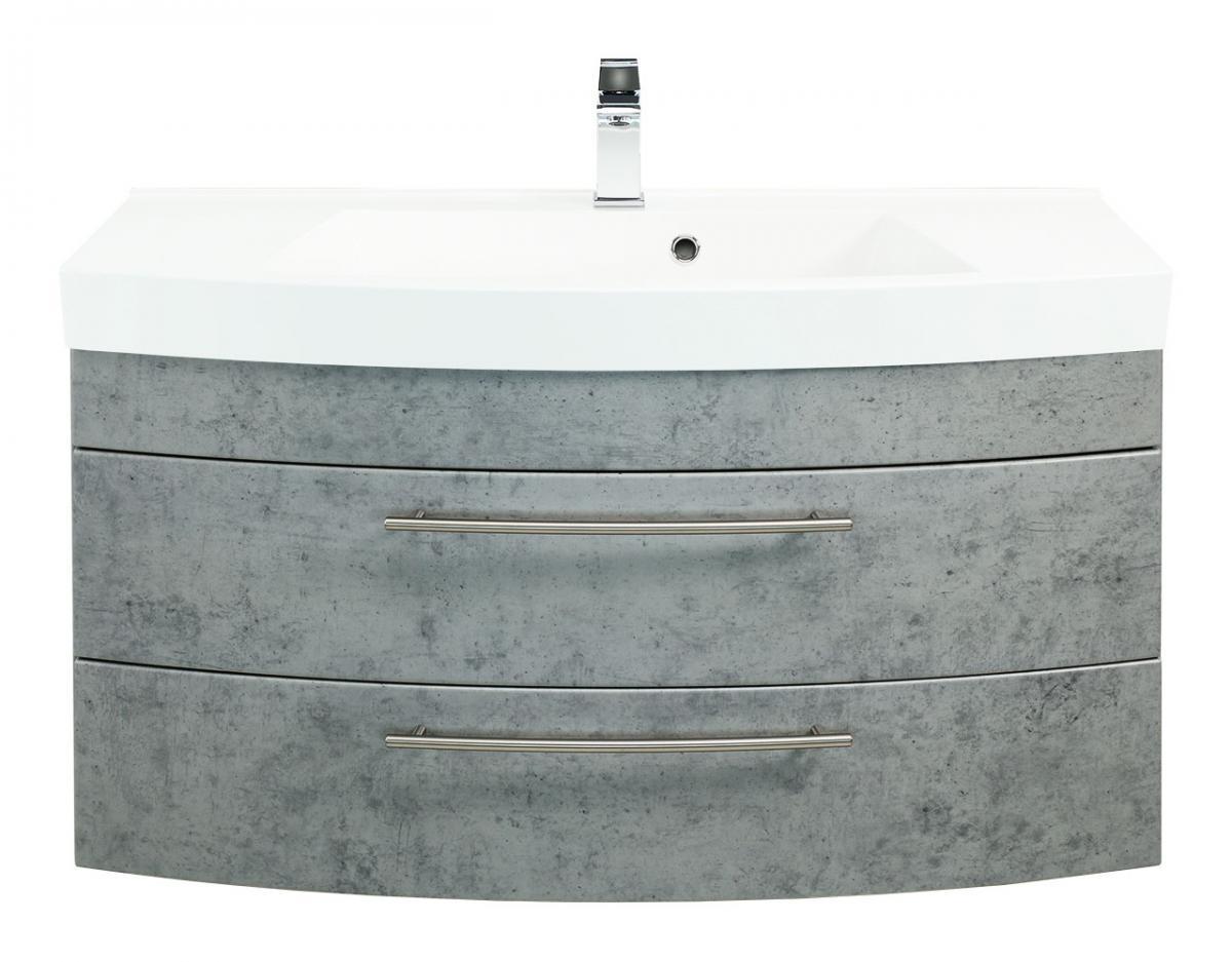Posseik Badmöbel Luna 100 mit runder Front Beton