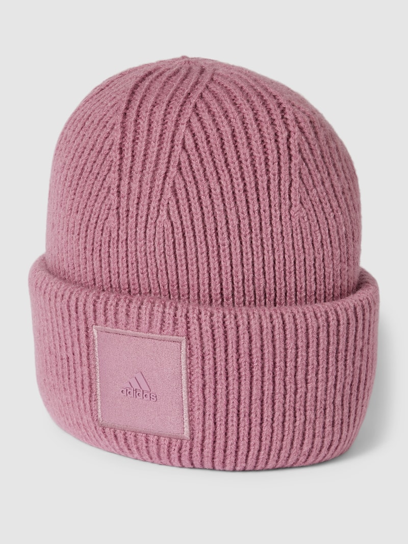 Beanie mit Label-Patch in rosa