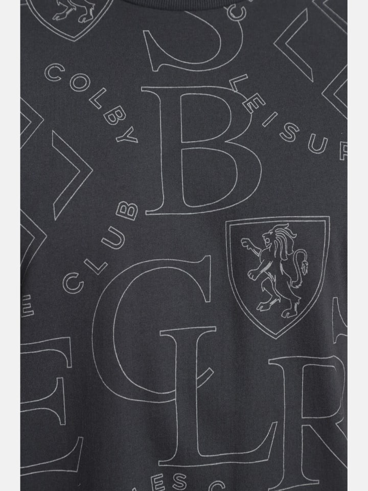 Charles Colby T-Shirt EARL HEBBS in dunkelgrau bedruckt günstig kaufen L