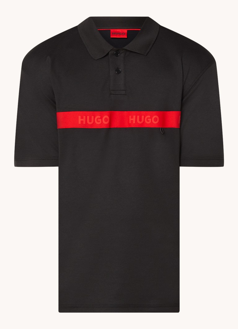 Polo HUGO BOSS Decolo de corte regular com logotipo