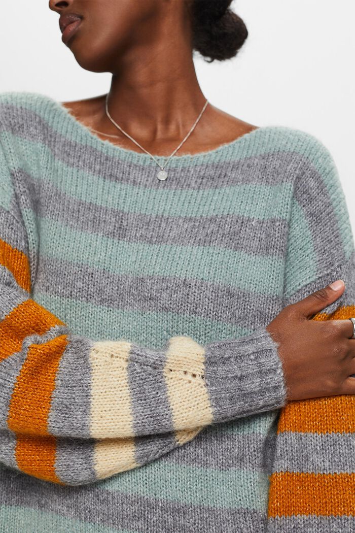 Gestreifter Pullover aus Wolle-Mohair-Mix