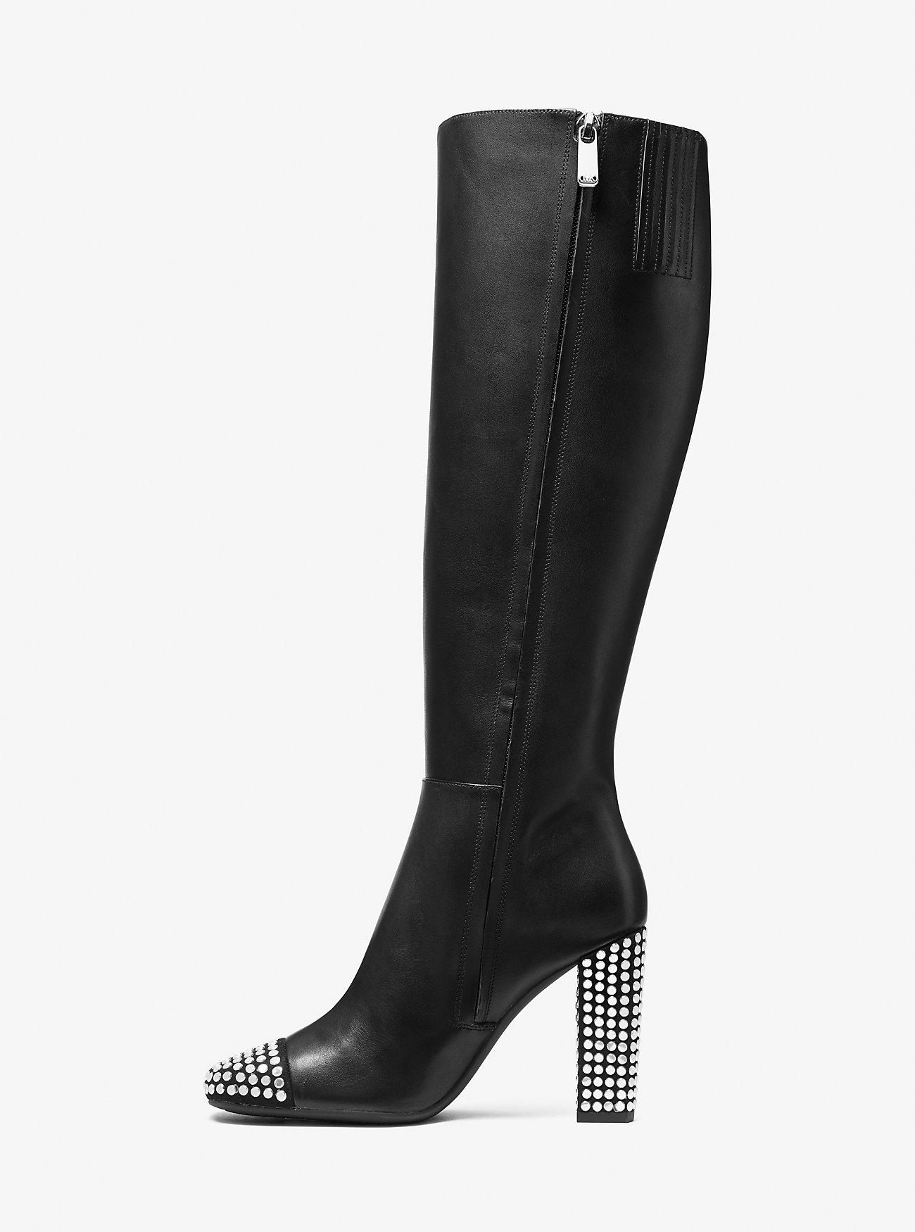 Matilda Embellished Leather Boot - BLACK