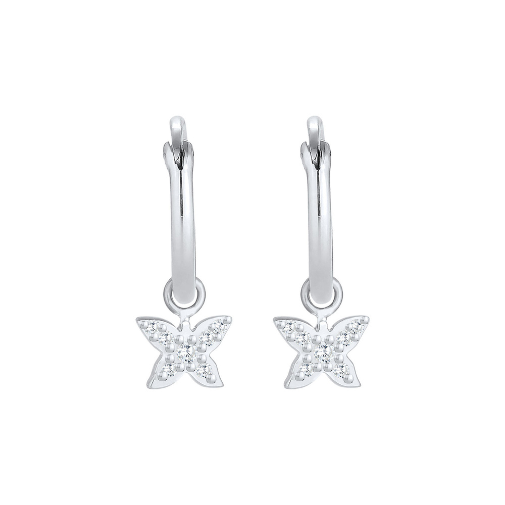 Elli Elli Boucles d'Oreilles Pendentif papillon créole tendance été avec cristaux de z Boucles d'oreilles