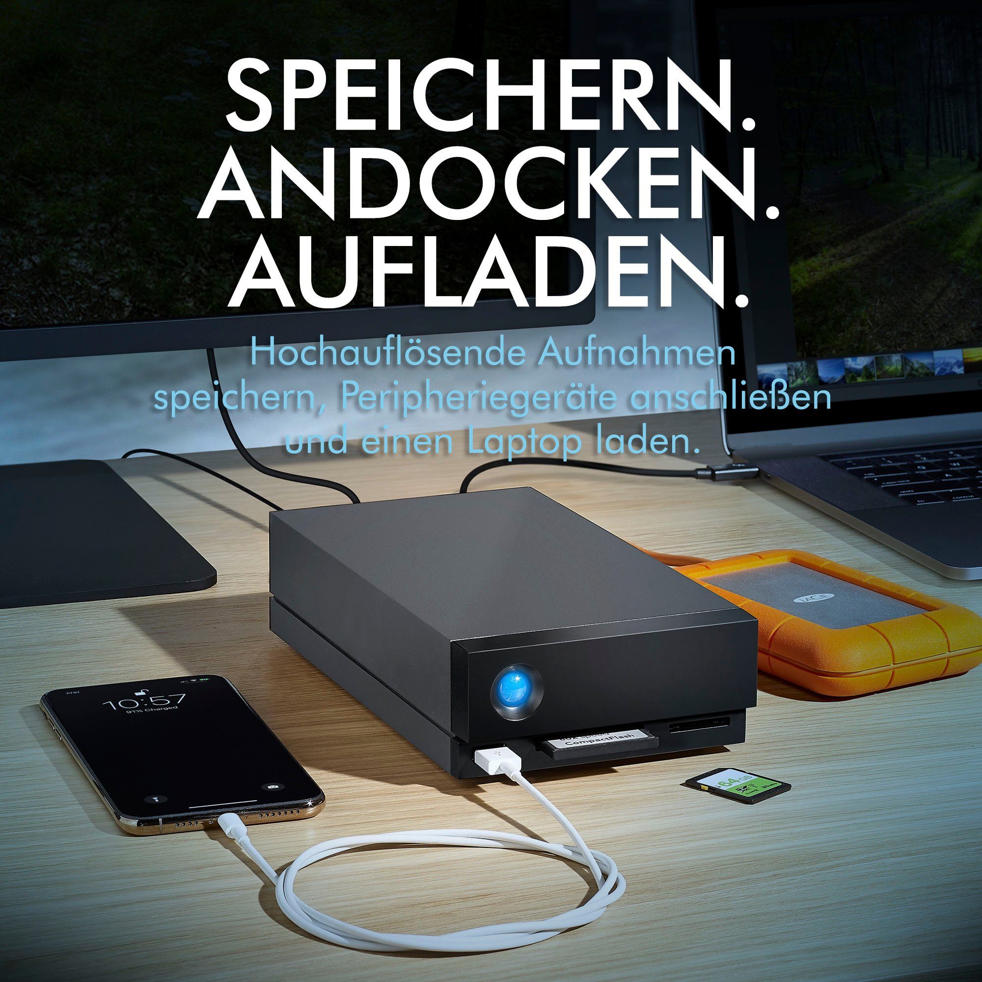 LaCie 1big Dock 18 TB externe HDD-Festplatte (18 TB) 280 MB/S Lesegeschwindigkeit