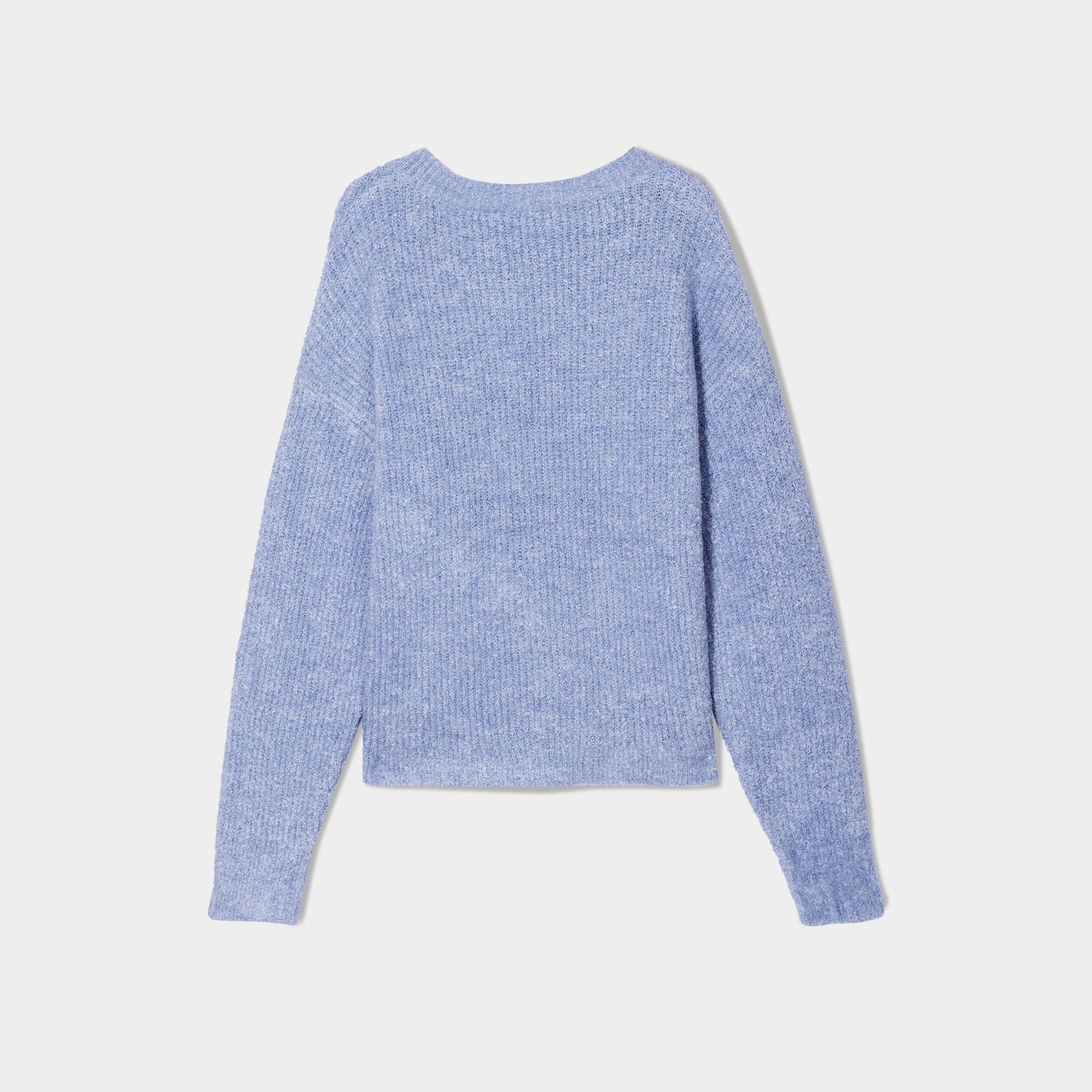 Pull manches longues col rond bleu femme | Cache Cache