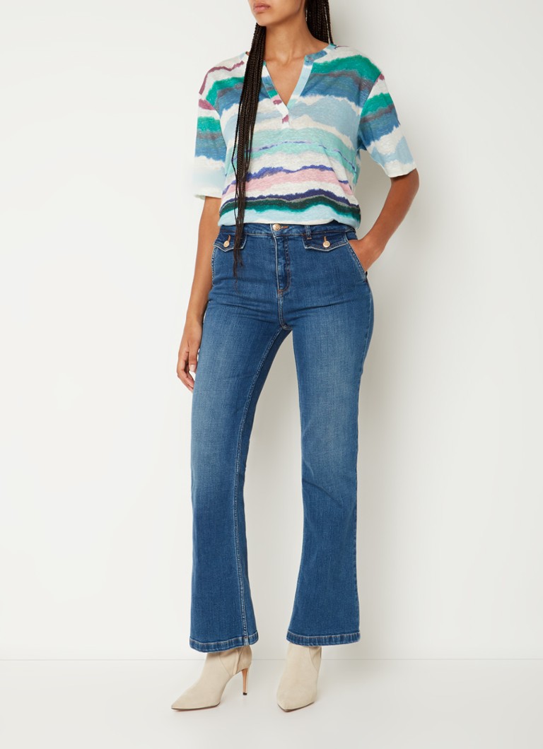 T-shirt in lino con stampa Maori di Gerard Darel