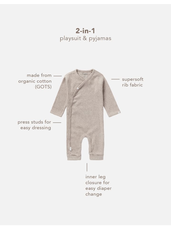 Noppies Strampler Nevis in Taupe Melange günstig kaufen