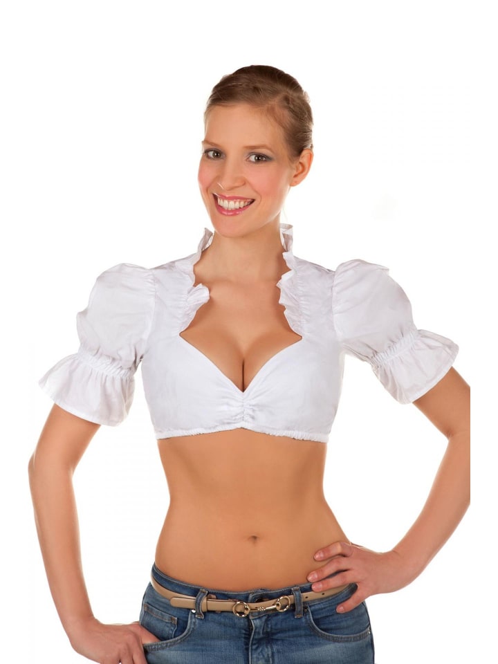 Edelnice Dirndlbluse in weiß günstig kaufen