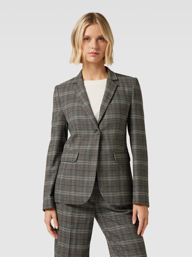 Blazer mit Glencheck-Muster in anthrazit