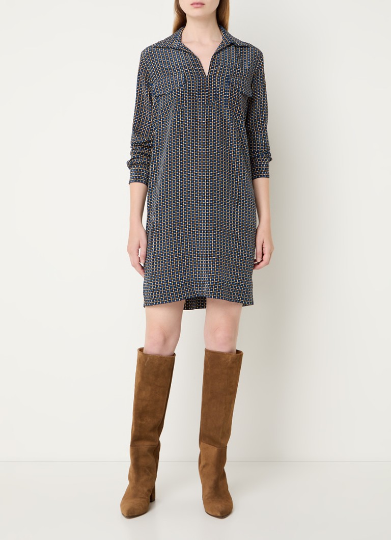 Robe tunique courte en soie Saphia de Gerard Darel avec poches poitrine