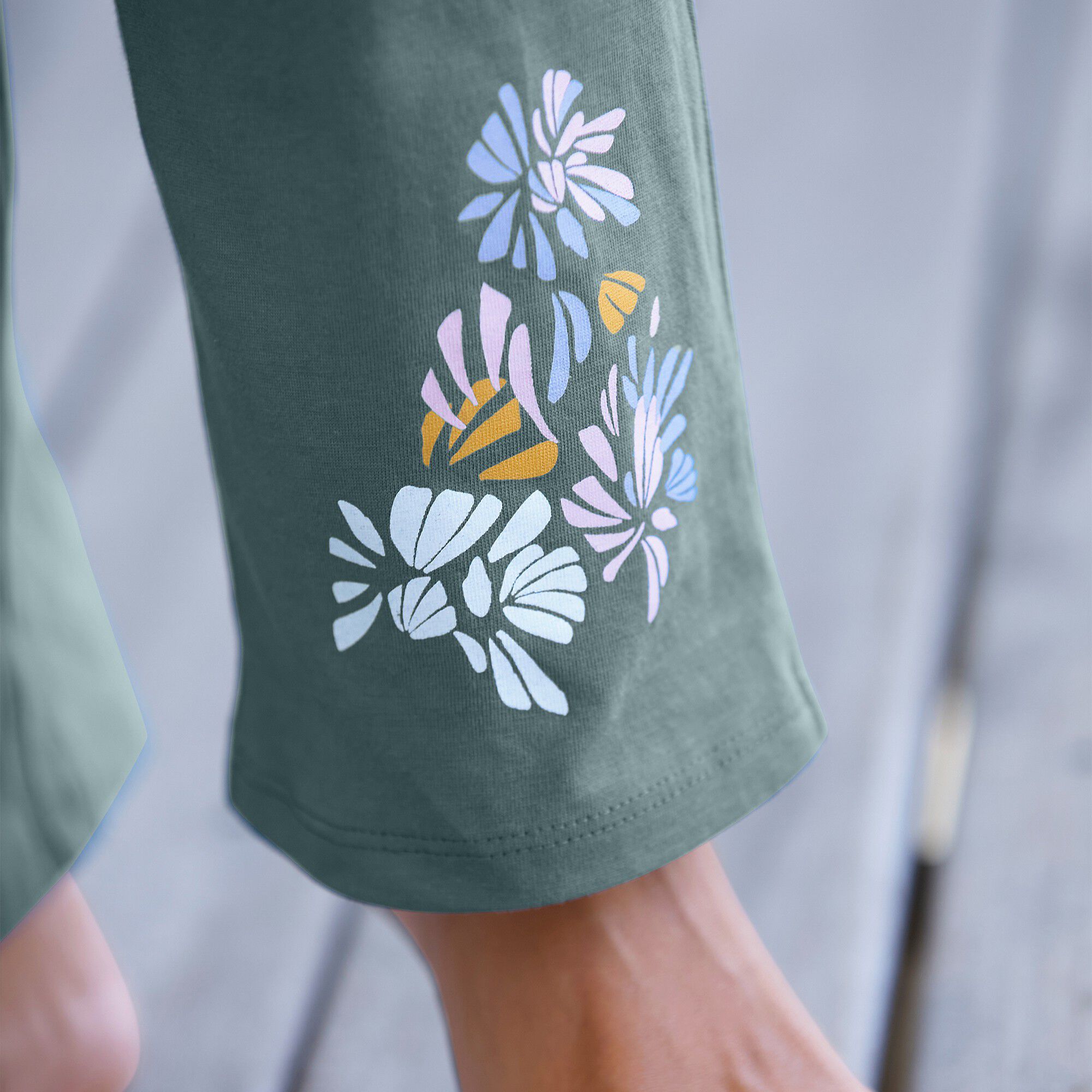 Pantalon pyjama coton imprimé placé 