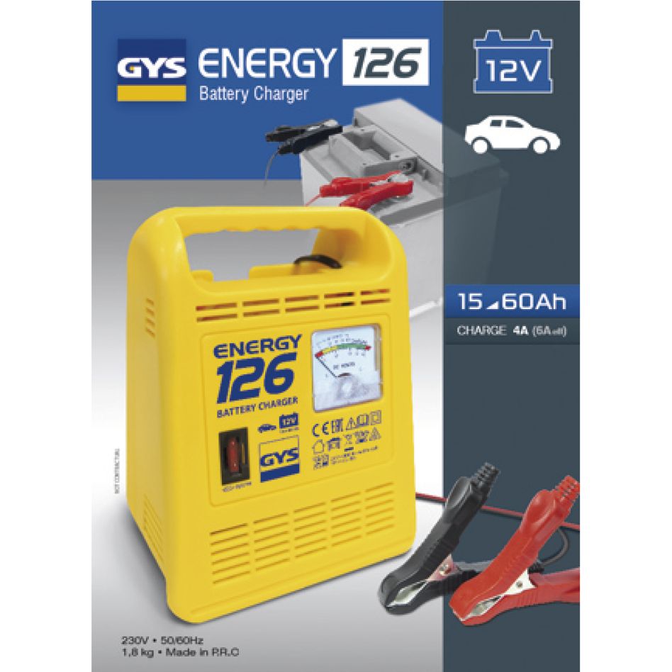 Gys 5192023222 ENERGY 126 traditionell 12V batteriladdare
