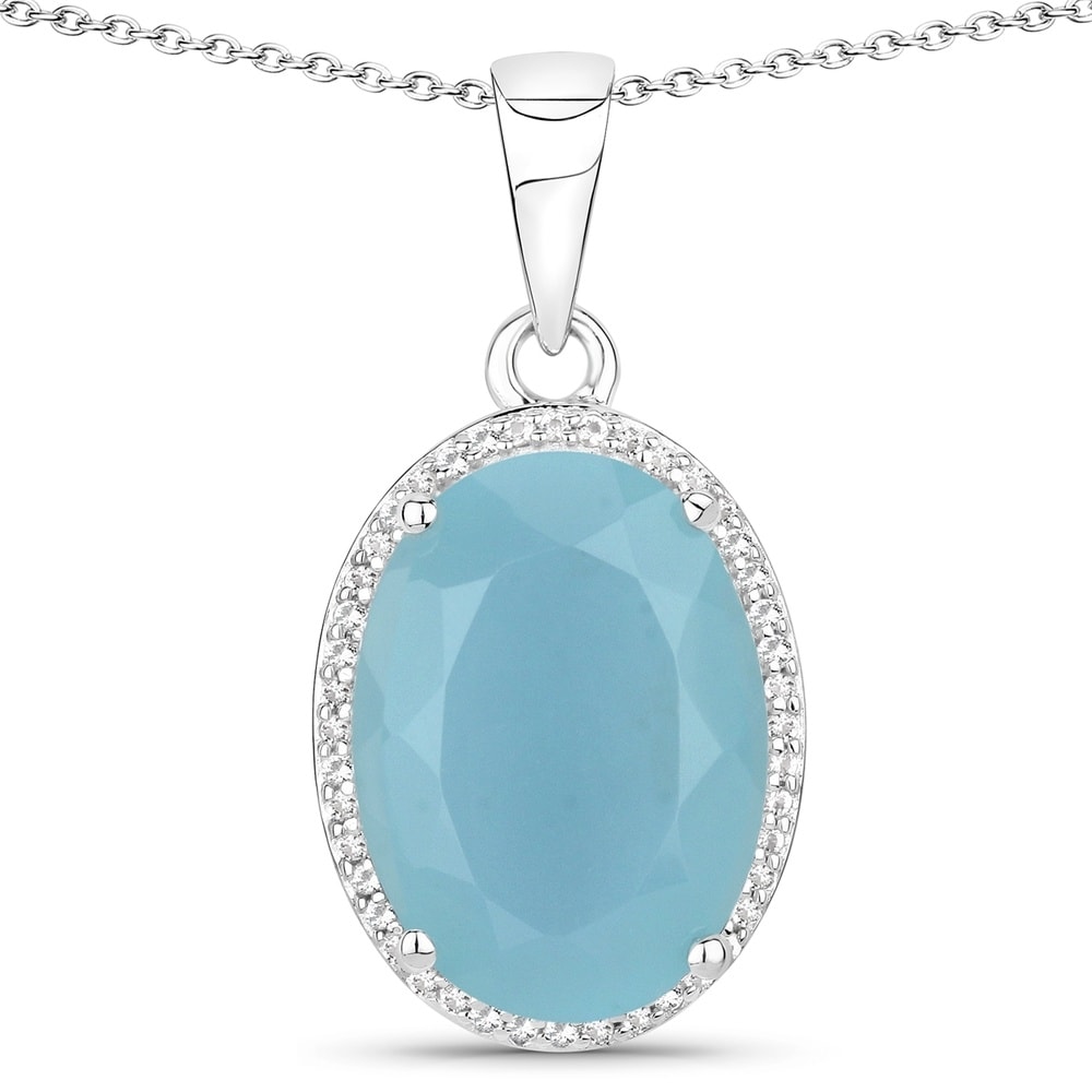 Rafaela Donata Chaîne Argent sterling Calcédoine (teinture) en Argent Bijoux