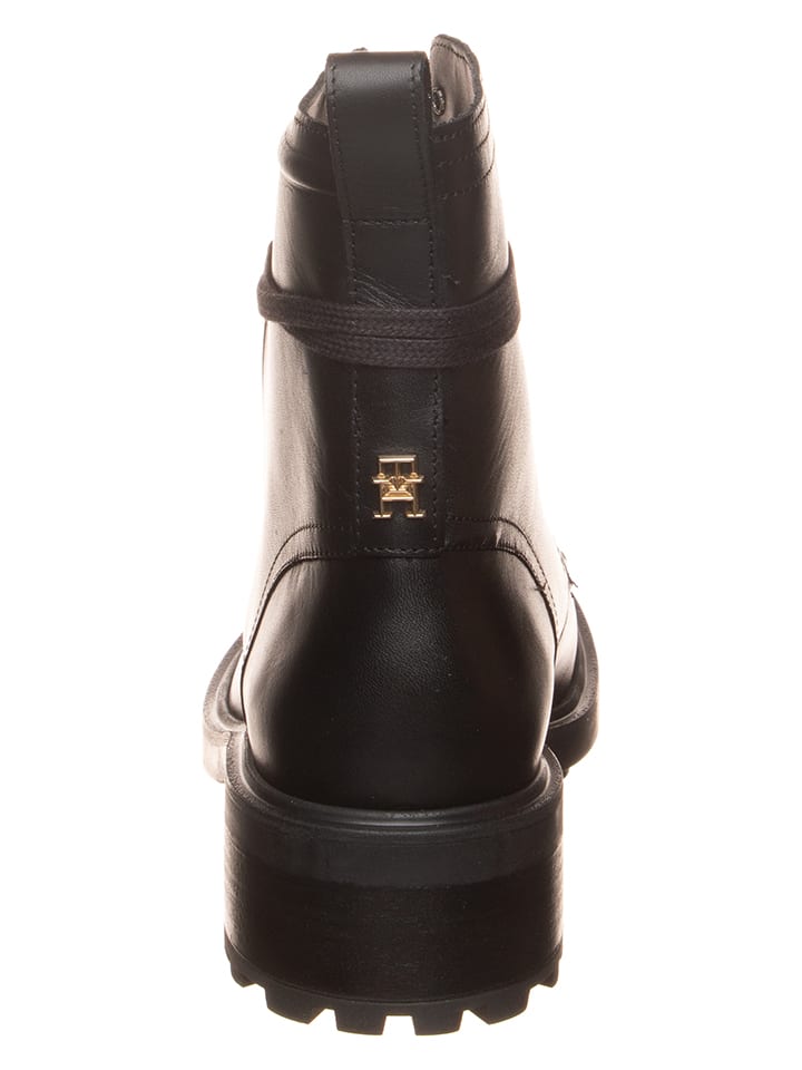 Tommy Hilfiger Shoes Leder-Boots in Schwarz günstig kaufen