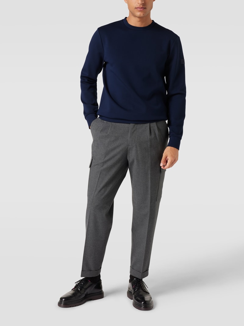 Sweatshirt mit Logo-Patch in marineblau