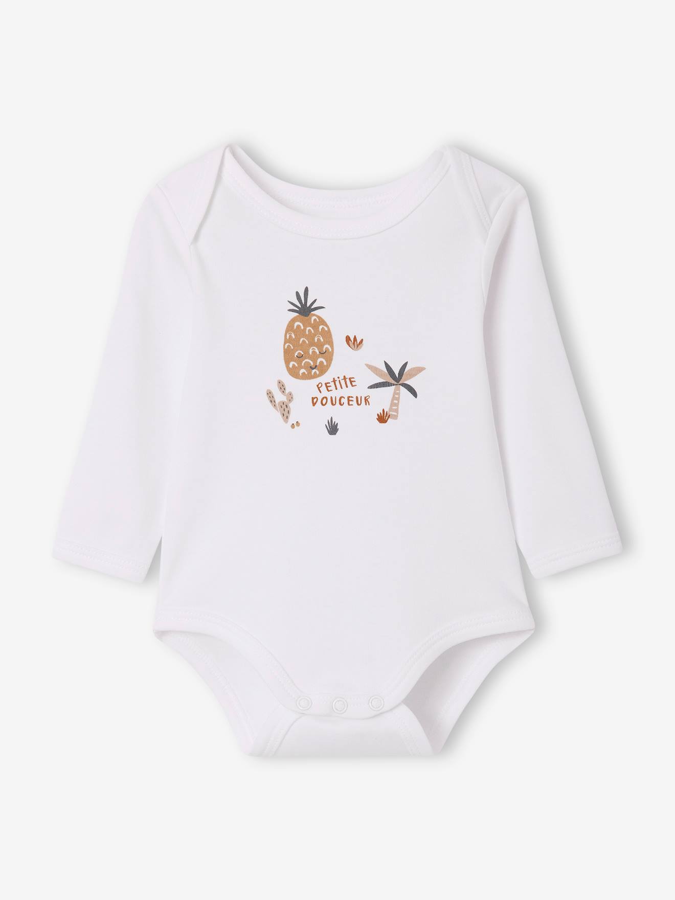 Lot de 5 bodies manches longues bébé emmanchure US cappuccino