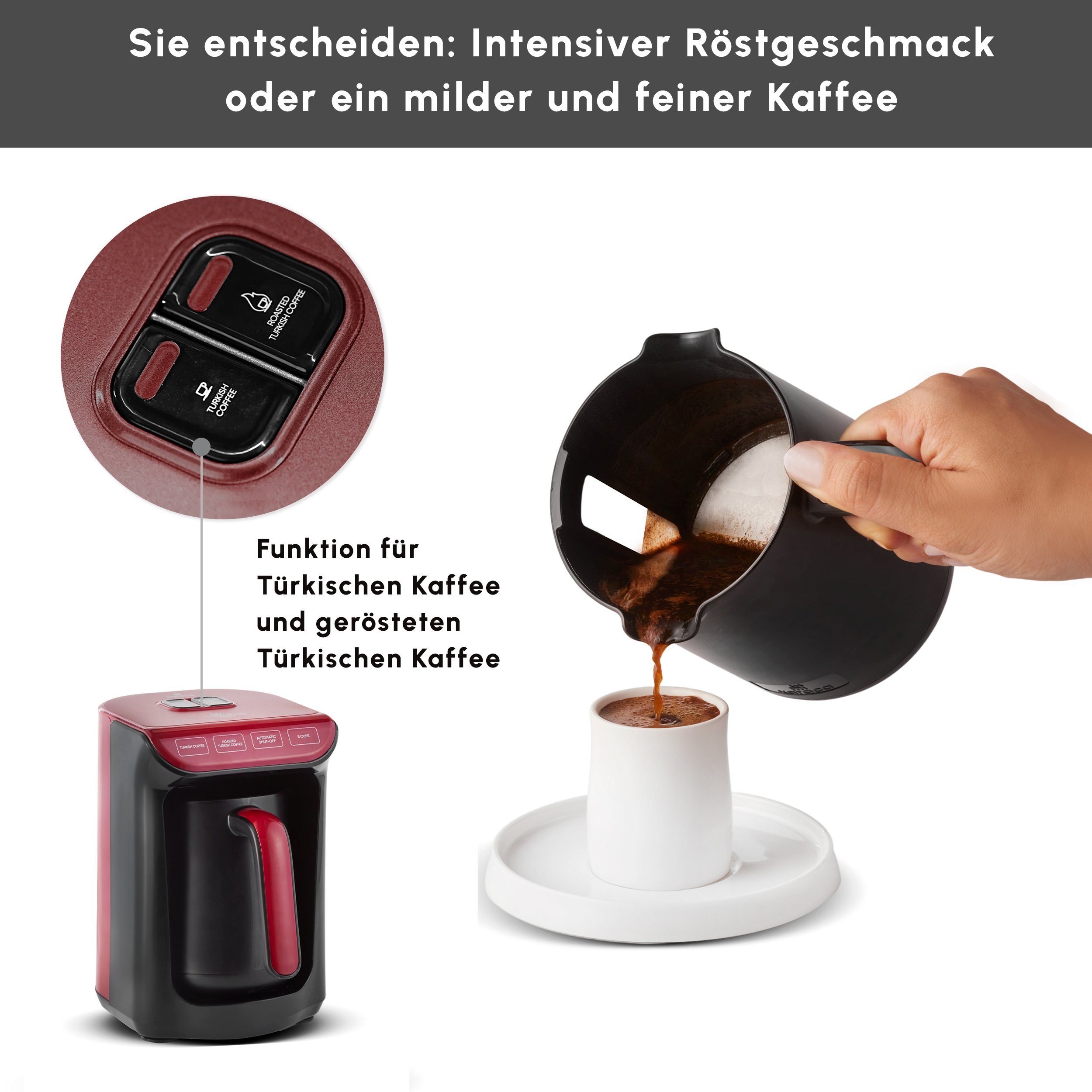 Karaca Espressomaschine Hatır Roast Türkische Kaffeemaschine Rot