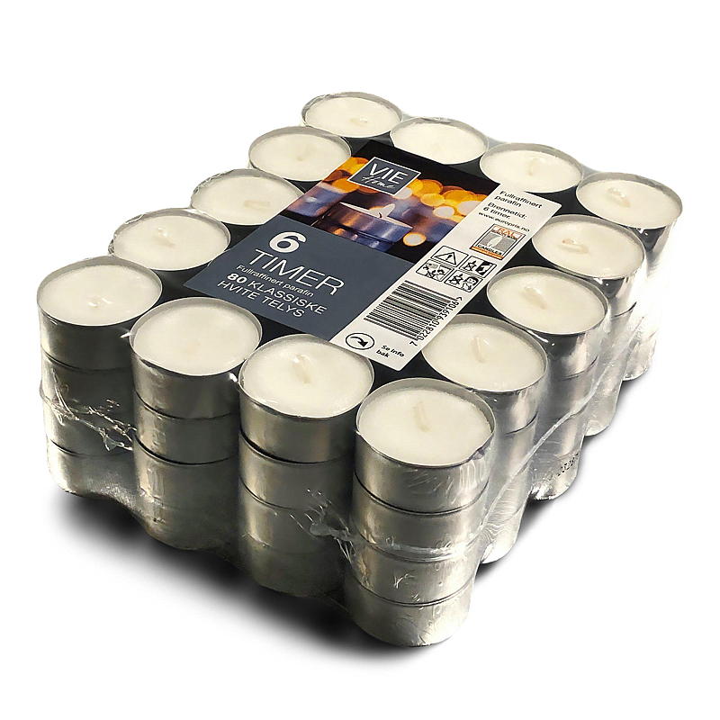 Vie Home Telys 80-pk 6 timer parafin alukopp