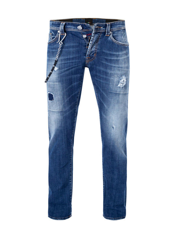 tramarossa, Jeans 1980, Slim Fit, Baumwoll-Stretch, sky destroy