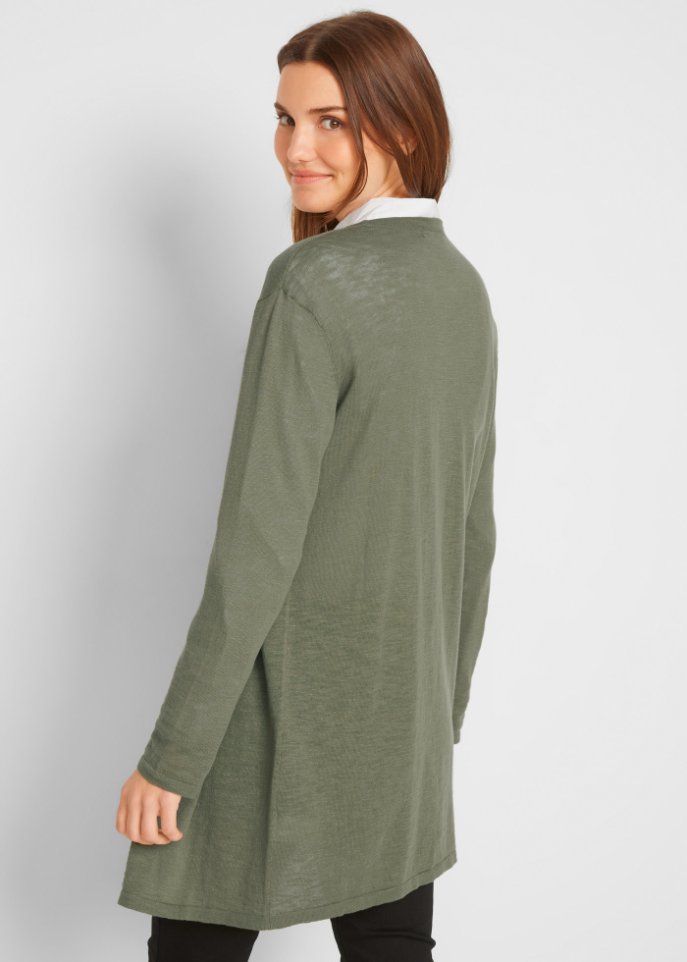 Longstrickjacke, offen