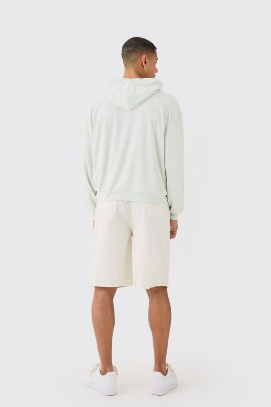 Kastiger Oversize Frottee-Hoodie