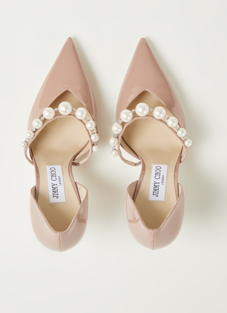 Jimmy Choo Aurelie patent leather sandalette with crystal
