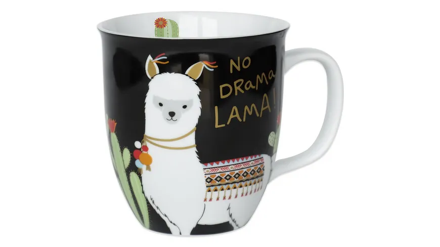 Happy Life Kaffee-Tasse mit Lama Tier-Motiv No Drama Lama 45544
