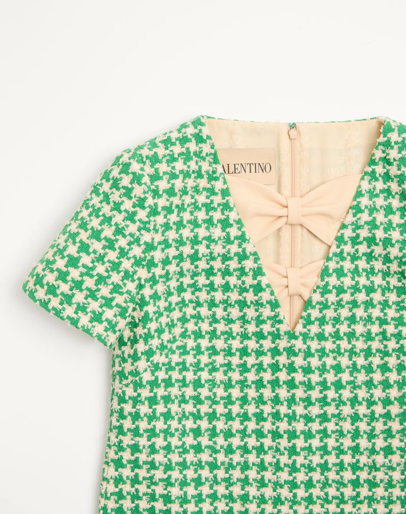 Kort Houndstooth Tweed-kjole
