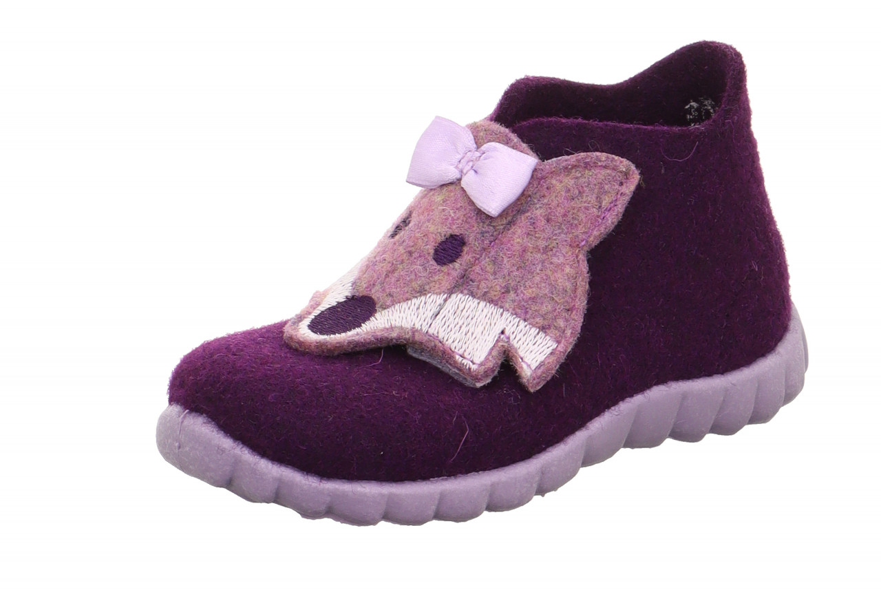 HAPPY - Lila Hausschuh mit Klettverschluss