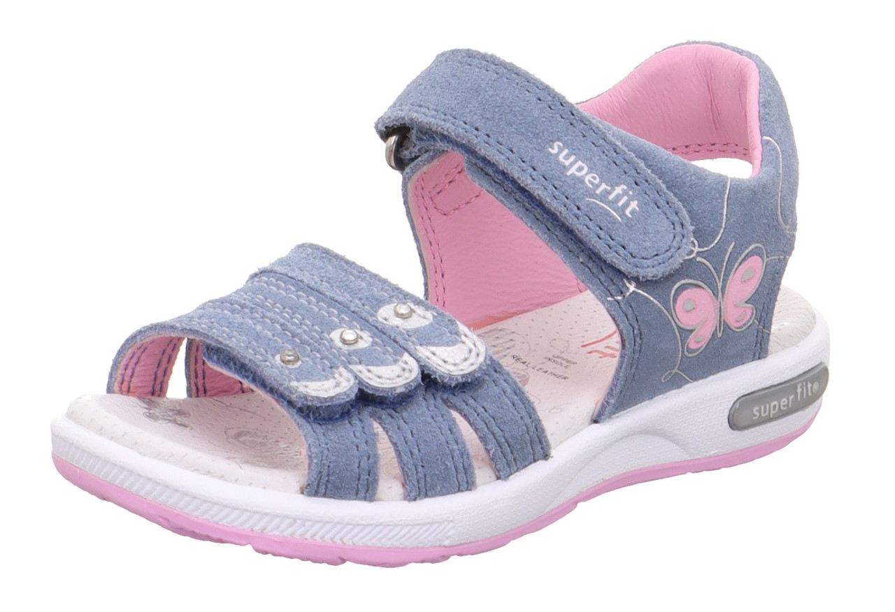 EMILY - Blau/Rosa Sandale mit Klettverschluss