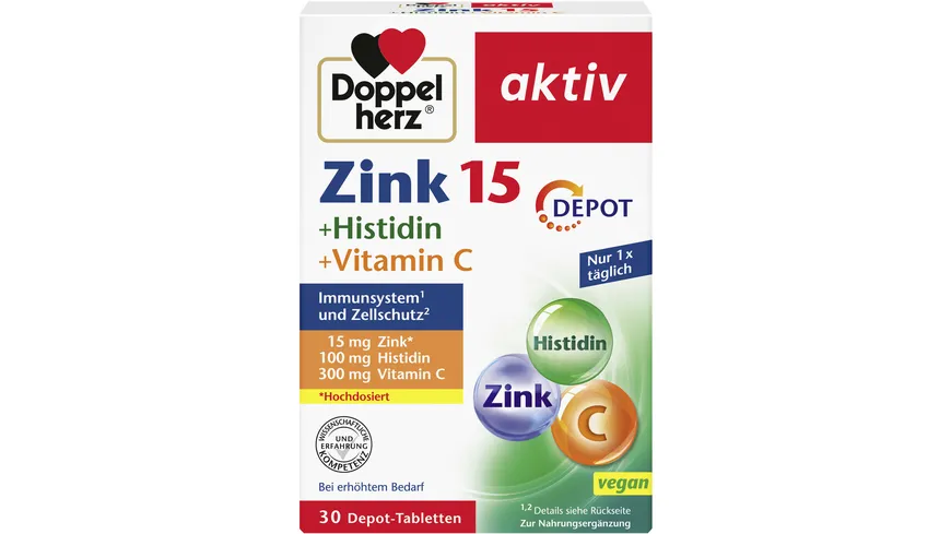 Doppelherz Zink + Histidin + Vitamin C Depot 30 Tabletten