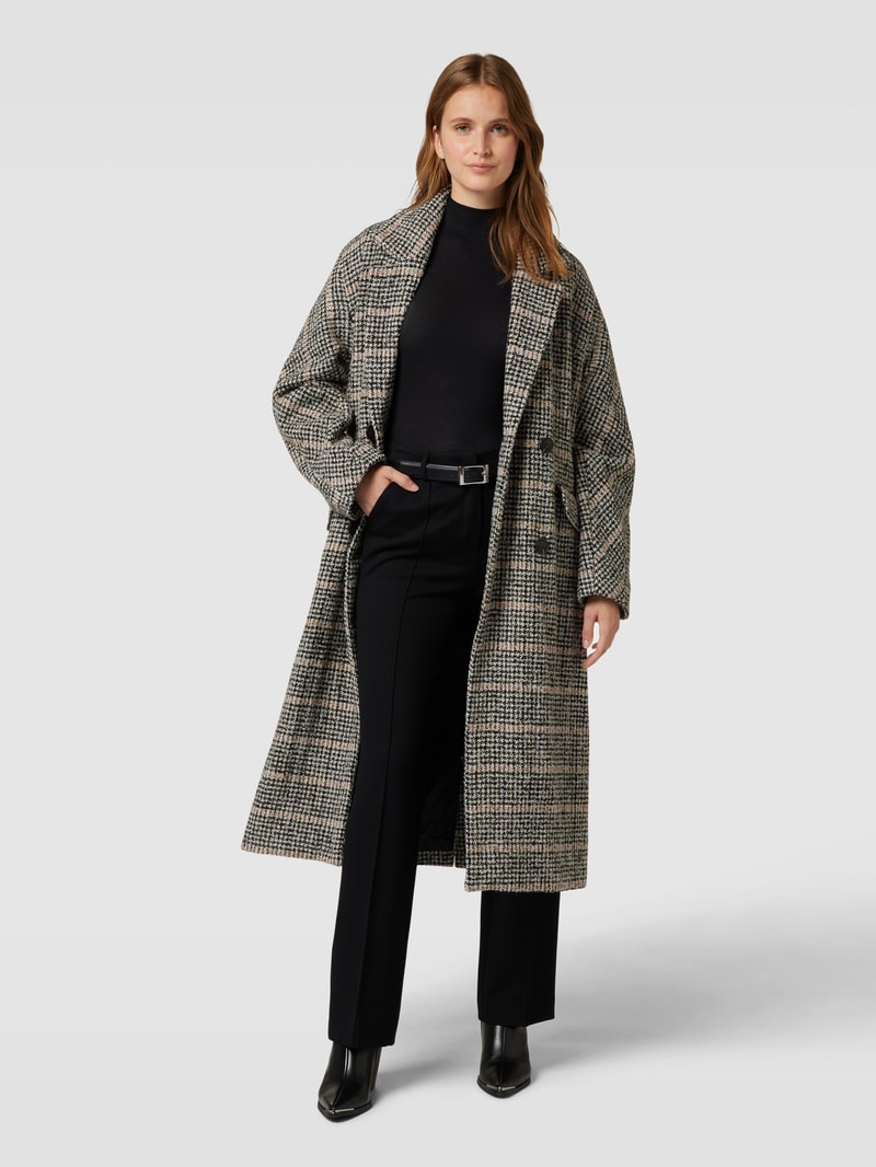 Mantel mit Glencheck-Muster Modell 'NEW ELEMENT' in schwarz