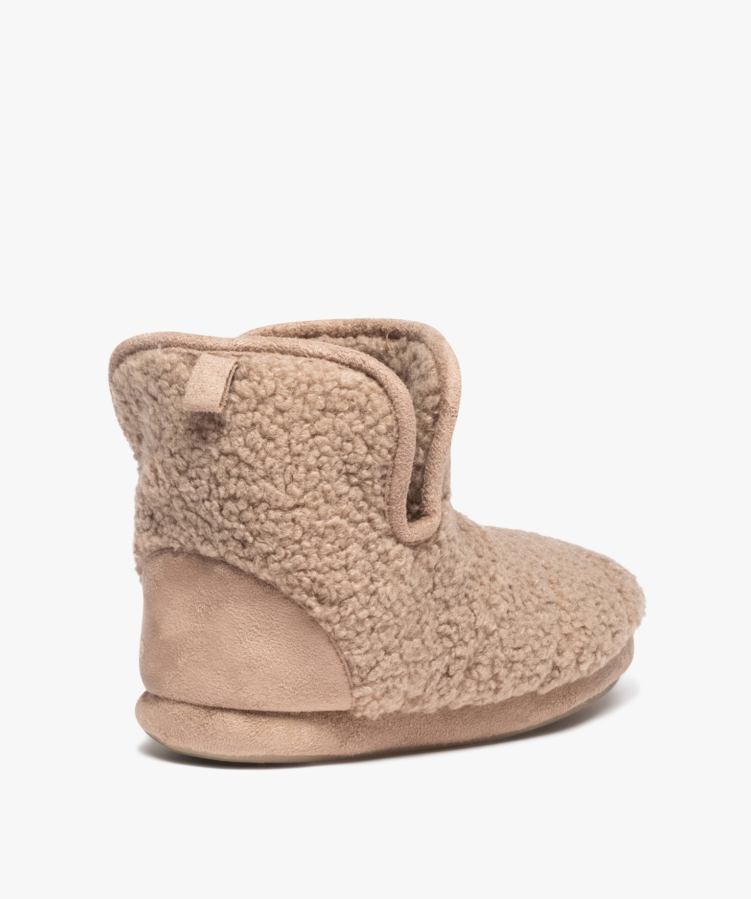 Chaussons boots femme en maille bouclette - Apollo beige | GEMO