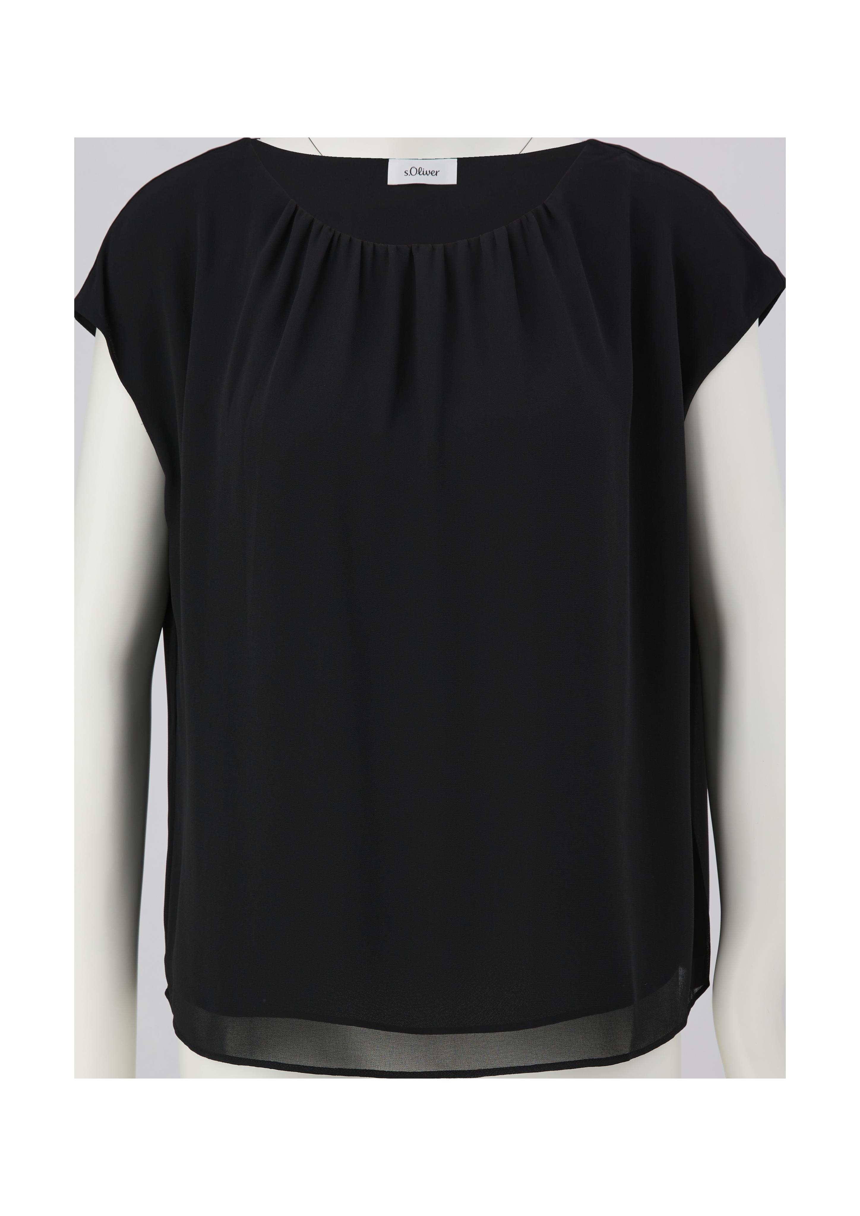 Chiffon-Bluse mit Raffung  2130327-9999