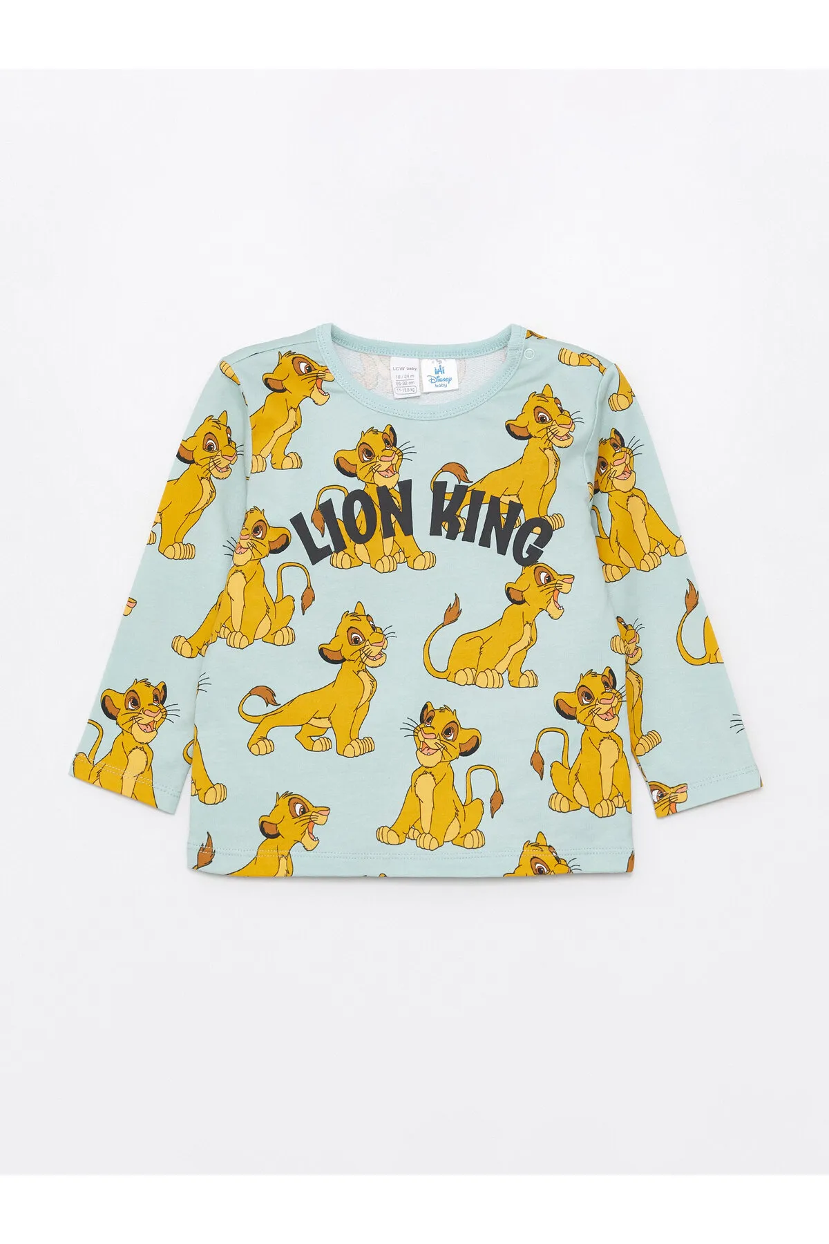 LC Waikiki  Langarm-Pyjama-Set für Jungen mit Rundhalsausschnitt, bedruckt mit dem König der Löwen