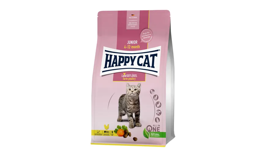 Happy Cat Katzentrockenfutter Young Junior Land Geflügel 300g 300 g