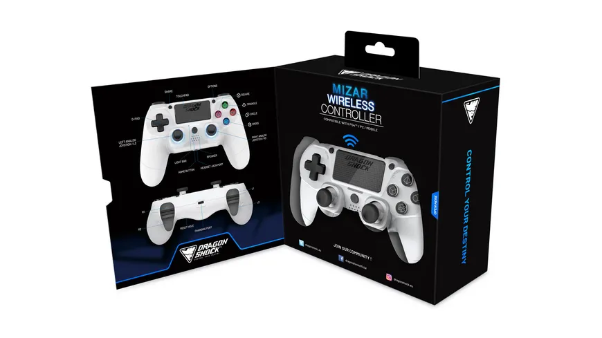 Mizar Wireless Controller für PS4 Weiß