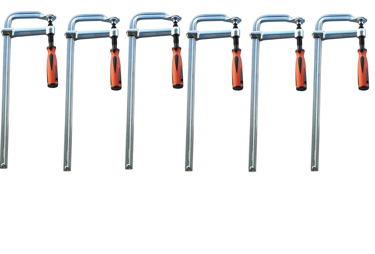 Vago-Tools 6 Stück Profi Ganzstahl Schraubzwinge 500 x 120 mm Tischzwinge Zwingen