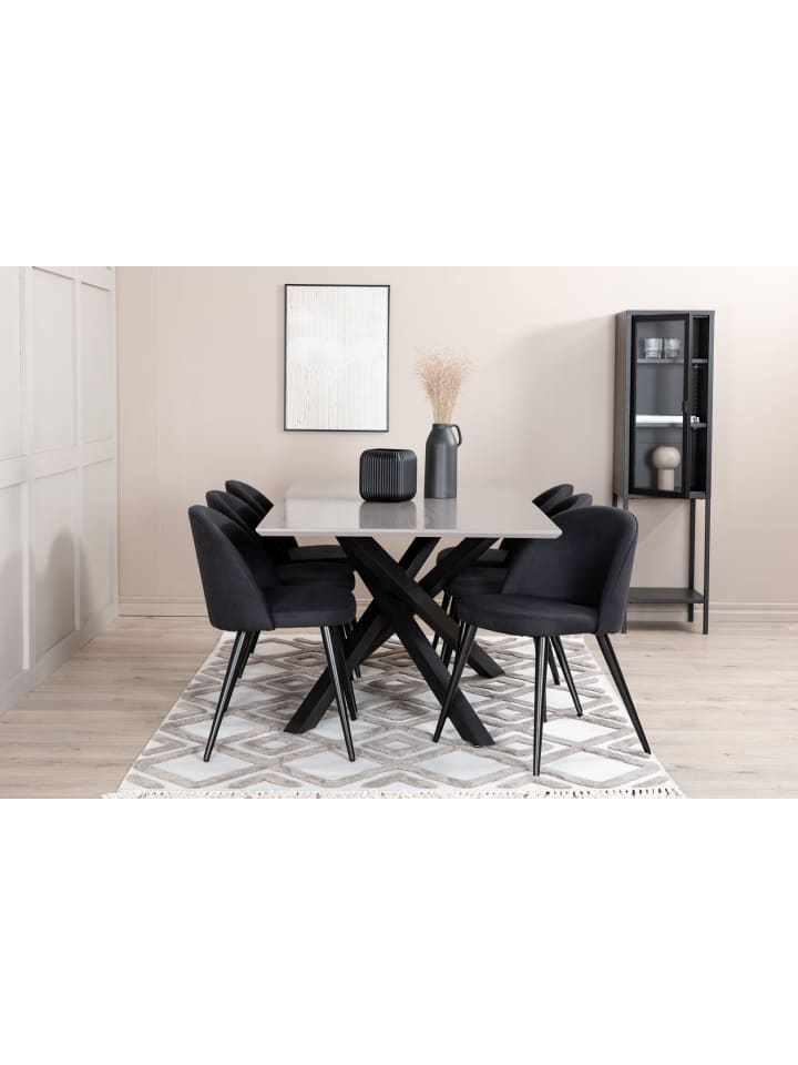ebuy24 Essgruppe Piazza 22 (7-teilig) Schwarz 90 x 180 cm günstig kaufen onesize