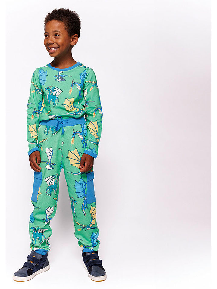 Småfolk Sweathose in Grün/ Blau günstig kaufen