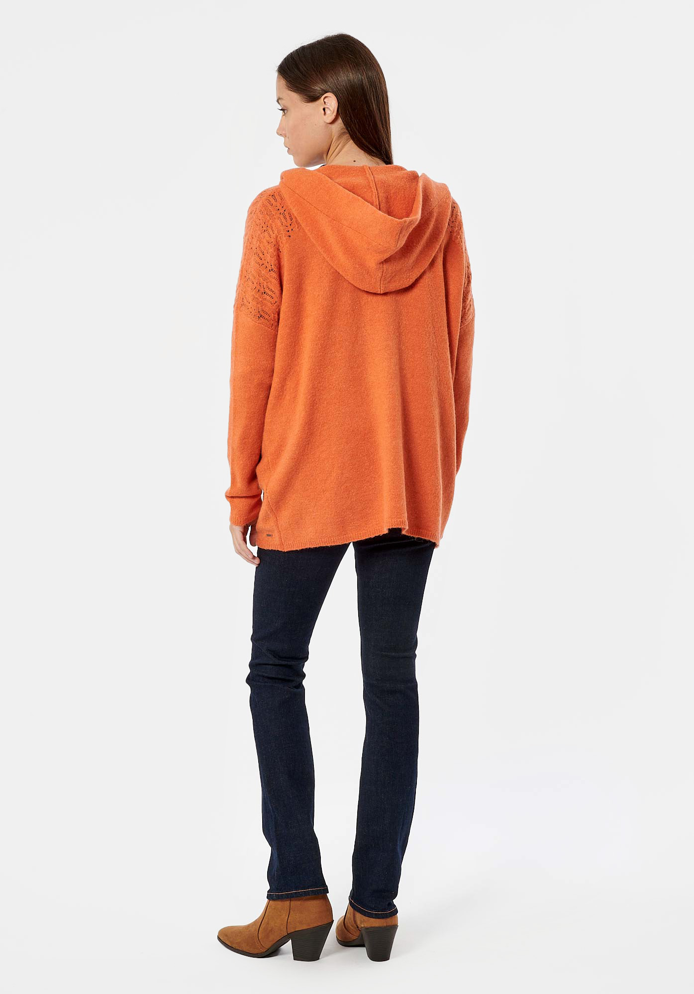 BARRY  Pull doux orange femme