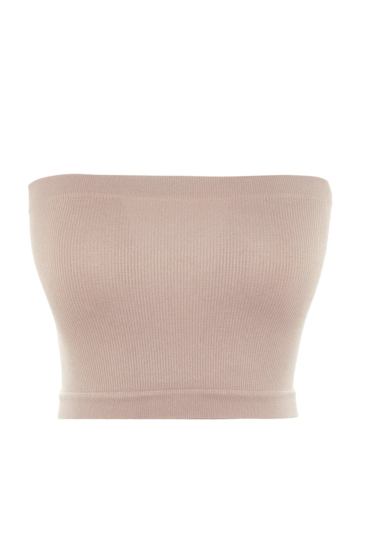 Trendyol Collection  Nerzfarbener nahtloser/nahtloser, leicht stützender/formender, trägerloser gestrickter Sport-BH TWOAW20BS0018