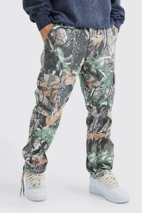 Camouflage Hose mit geradem Bein