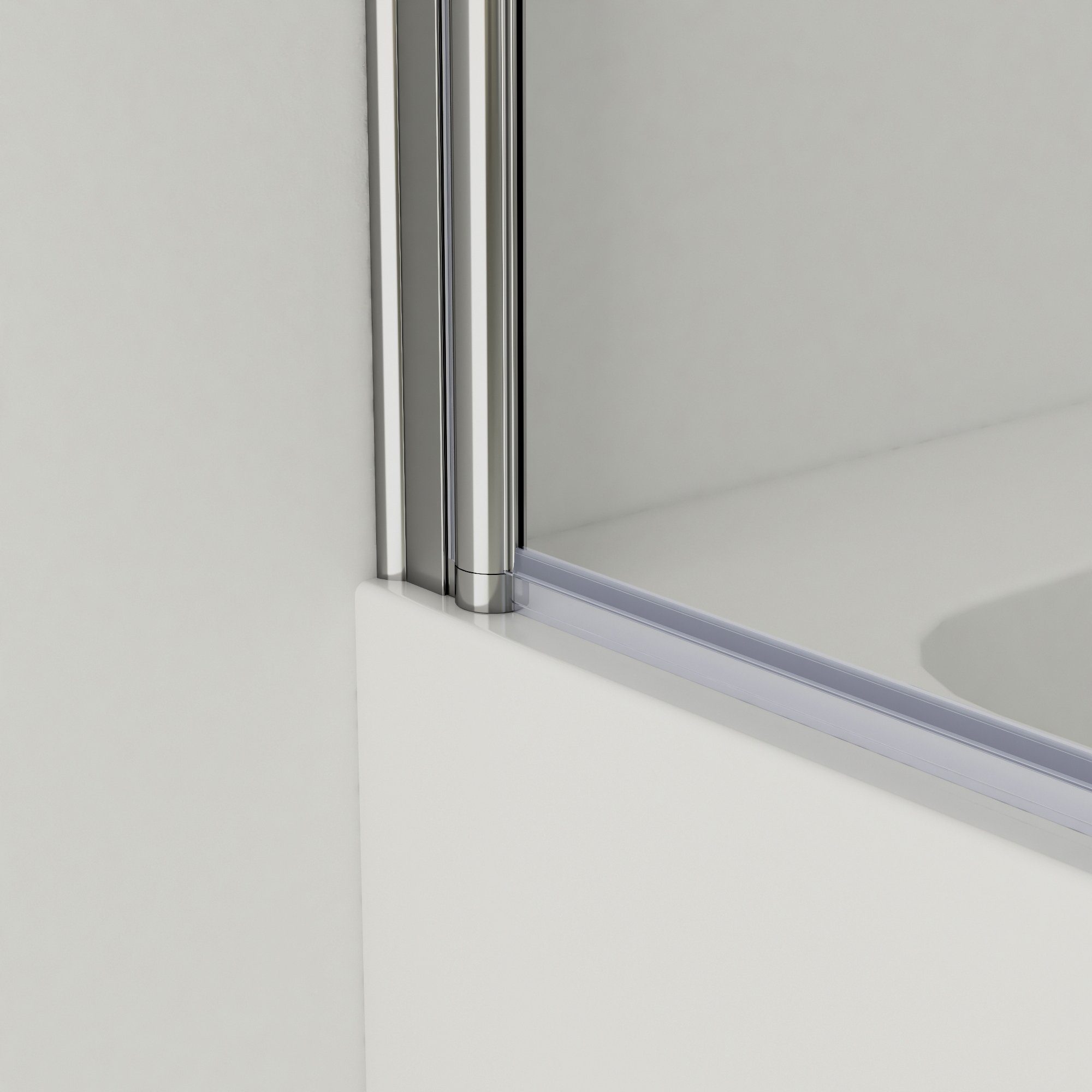 Boromal Badewannenaufsatz Duschwand für Badewanne Badewannenfaltwand 3-teilig faltbar mit NANO, Einscheibensicherheitsglas, Sicherheitsglas nach EN 12150, Easy-Clean Oberflächenbeschichtung