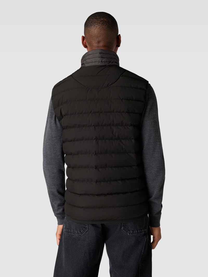 Steppweste mit Label-Detail in schwarz