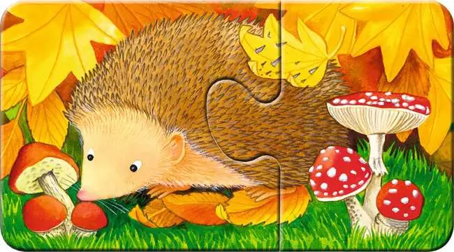 Kinderpuzzle ab 2 Jahren - Tiere im Garten - 2 Teile