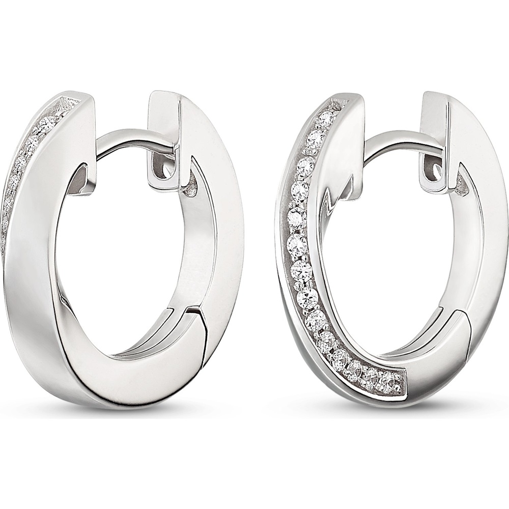 Jette Créoles 925 Argent rhodié Boucles d'oreilles